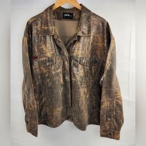 Fubu Snakeskin Leather Jacket Womens Size 24 Brown Nwt